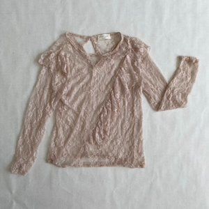 Lavender Field Ivory Lace Top with Diagonal Ruffle estimated size Medium